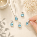 Blue Topaz silver pendant by Talk to Crystals featuring natural gemstone jewellery for clear communication, mental clarity, truth, self-expression, confidence, and Throat Chakra healing in India