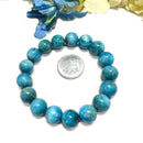 Blue Apatite Round Bead Bracelet (Psychic Perception)