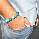 Blue Apatite Round Bead Bracelet (Psychic Perception)