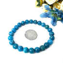 Blue Apatite Round Bead Bracelet (Psychic Perception)