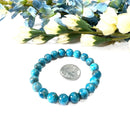 Blue Apatite Round Bead Bracelet (Psychic Perception)