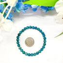 Blue Apatite Round Bead Bracelet (Psychic Perception)