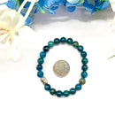 Blue Apatite Round Bead Bracelet (Psychic Perception)