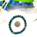 Blue Apatite Round Bead Bracelet (Psychic Perception)