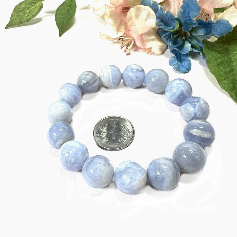 Blue Lace Agate Bracelet (Calm Communication)