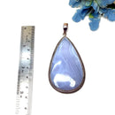 Blue Lace Agate Premium Pendants in Silver (Calm Communication)