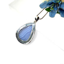 Blue Lace Agate Premium Pendants in Silver (Calm Communication)