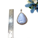 Blue Lace Agate Premium Pendants in Silver (Calm Communication)