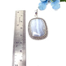 Blue Lace Agate Premium Pendants in Silver (Calm Communication)