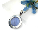 Blue Lace Agate Premium Pendants in Silver (Calm Communication)