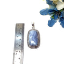 Blue Lace Agate Premium Pendants in Silver (Calm Communication)
