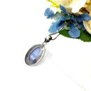 Blue Lace Agate Premium Pendants in Silver (Calm Communication)