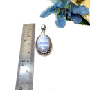 Blue Lace Agate Premium Pendants in Silver (Calm Communication)