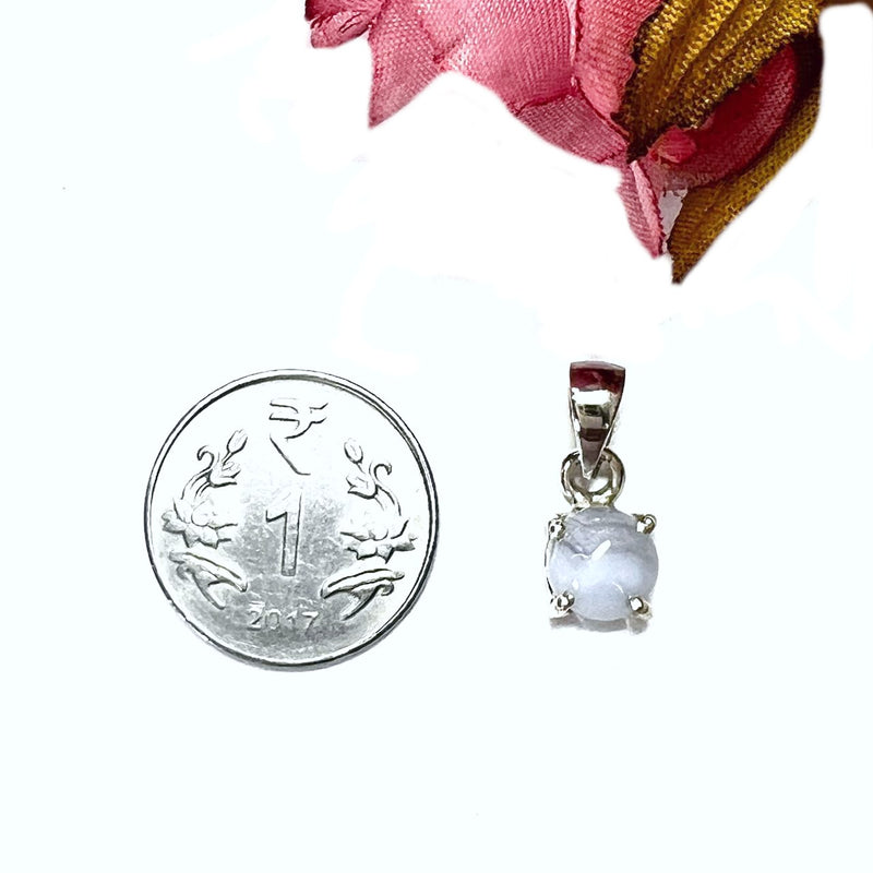 Blue Lace Agate Small Pendants in Silver (Communication)