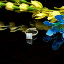 Blue Lace Agate Adjustable Rings in Silver