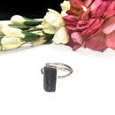 Black Tourmaline Adjustable Ring in Silver (Protection from Evil Eye)