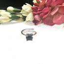 Black Tourmaline Adjustable Ring in Silver (Protection from Evil Eye)