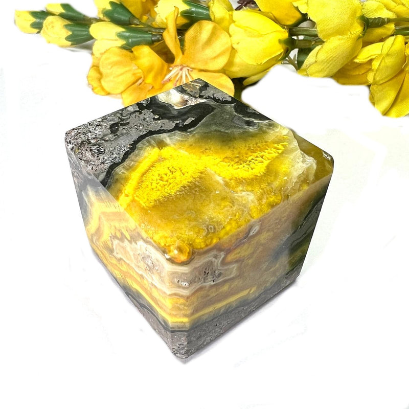 Bumble Bee Jasper Cube (Positivity and Optimism)