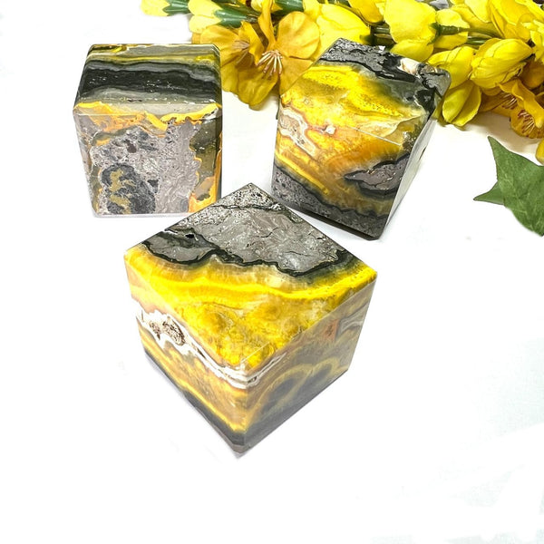 Bumble Bee Jasper Cube (Positivity and Optimism)