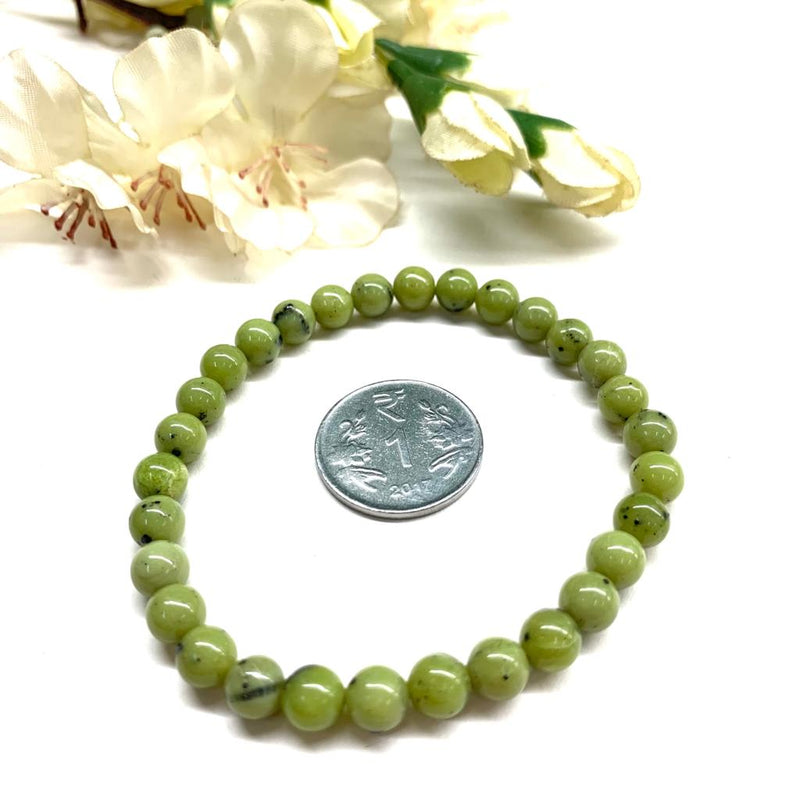Canadian Nephrite Jade Round Bead Bracelet (Prosperity and Luck)