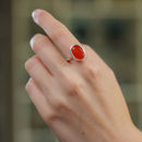 Carnelian Adjustable Ring in Silver
