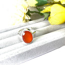 Carnelian Adjustable Ring in Silver