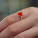 Carnelian Adjustable Ring in Silver