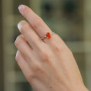 Carnelian Adjustable Ring in Silver