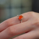 Carnelian Adjustable Ring in Silver