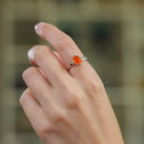 Carnelian Adjustable Ring in Silver