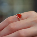Carnelian Adjustable Ring in Silver
