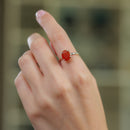 Carnelian Adjustable Ring in Silver