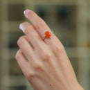 Carnelian Adjustable Ring in Silver