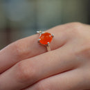 Carnelian Adjustable Ring in Silver