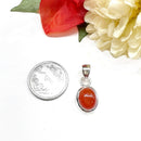 Carnelian Small Pendant in Silver
