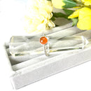 Carnelian Adjustable Ring in Silver