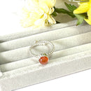 Carnelian Adjustable Ring in Silver