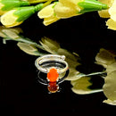 Carnelian Adjustable Ring in Silver