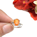 Carnelian Adjustable Ring in Silver