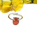 Carnelian Adjustable Ring in Silver