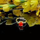 Carnelian Adjustable Ring in Silver