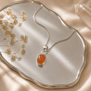 Carnelian Small Pendant in Silver