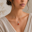 Carnelian Small Pendant in Silver