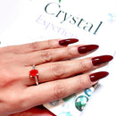 Carnelian Adjustable Ring in Silver
