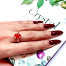 Carnelian Adjustable Ring in Silver