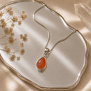Carnelian Small Pendant in Silver