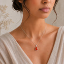 Carnelian Small Pendant in Silver