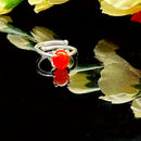 Carnelian Adjustable Ring in Silver