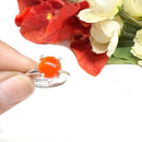 Carnelian Adjustable Ring in Silver