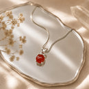Carnelian Small Pendant in Silver